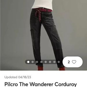 Anthropologie Pilcro The Wanderer Distressed Corduroy Pants - Petite